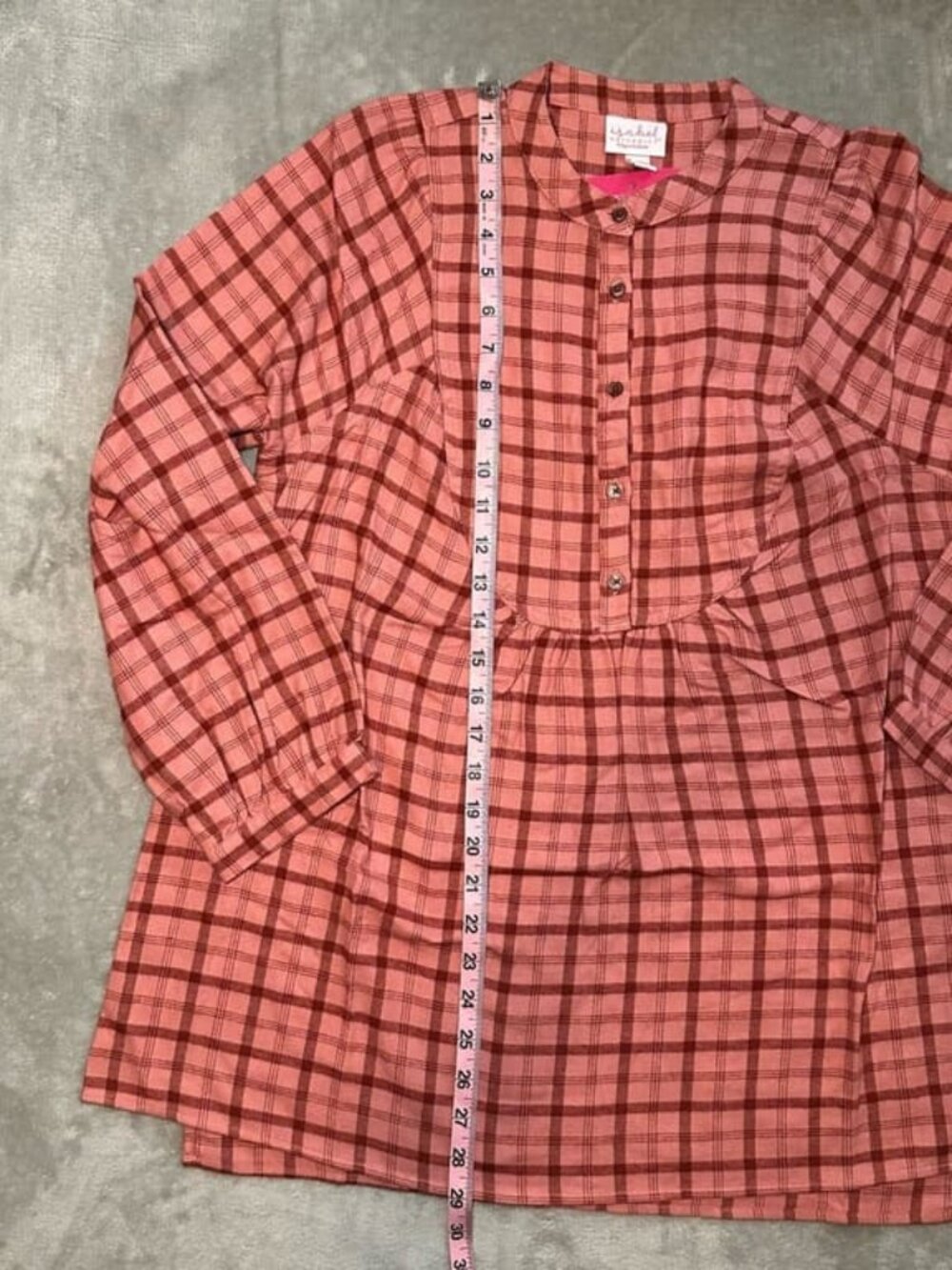 Maternity Plaid Button Front Long Sleeve Top Size Medium